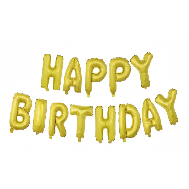 Kit Ballons Aluminium Laser Gold HAPPY BIRTHDAY – 40cm