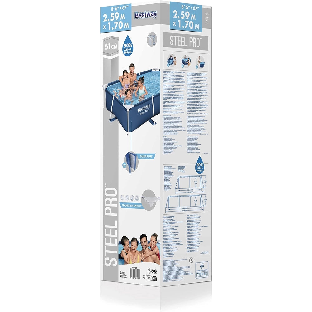Bestway Rectangular Above Ground Pool 259x170x61 cm