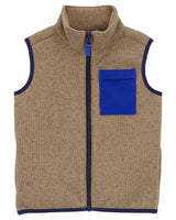 Gilet Sherpa Zippé Carter's - Bleu & Marron