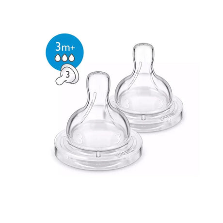 Avent 2 Tétines Classic Anti-Colic Débit Moyen 3M+