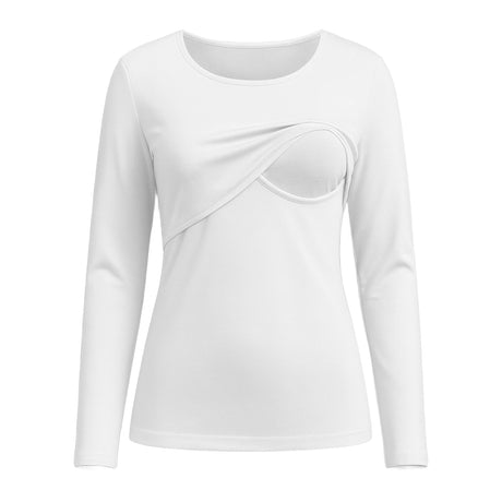 Bambidou Long Sleeve Nursing Sweater - White