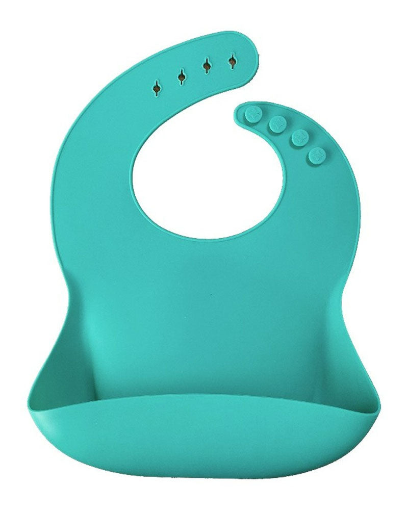 MINIKOIOI Silicone Bib with Neck Ring - Turquoise