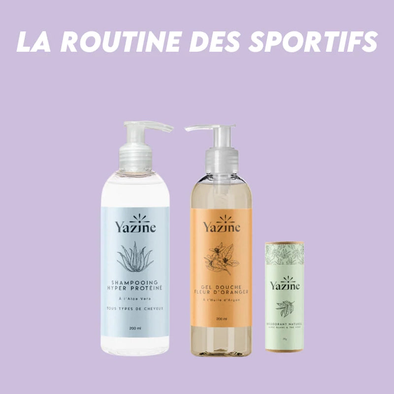 Yazine Rutina para Deportistas (Champú + Gel de Ducha + Desodorante)