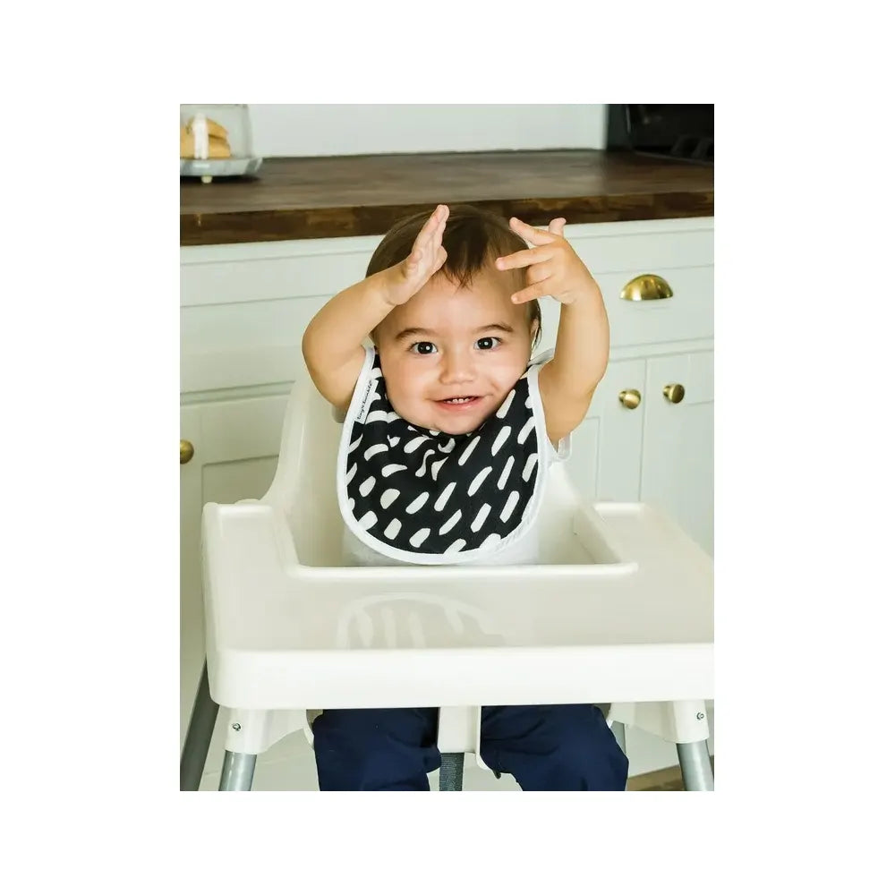 Tiny Twinkle Ensemble de 3 Bavoirs d'alimentation - Noir & Blanc