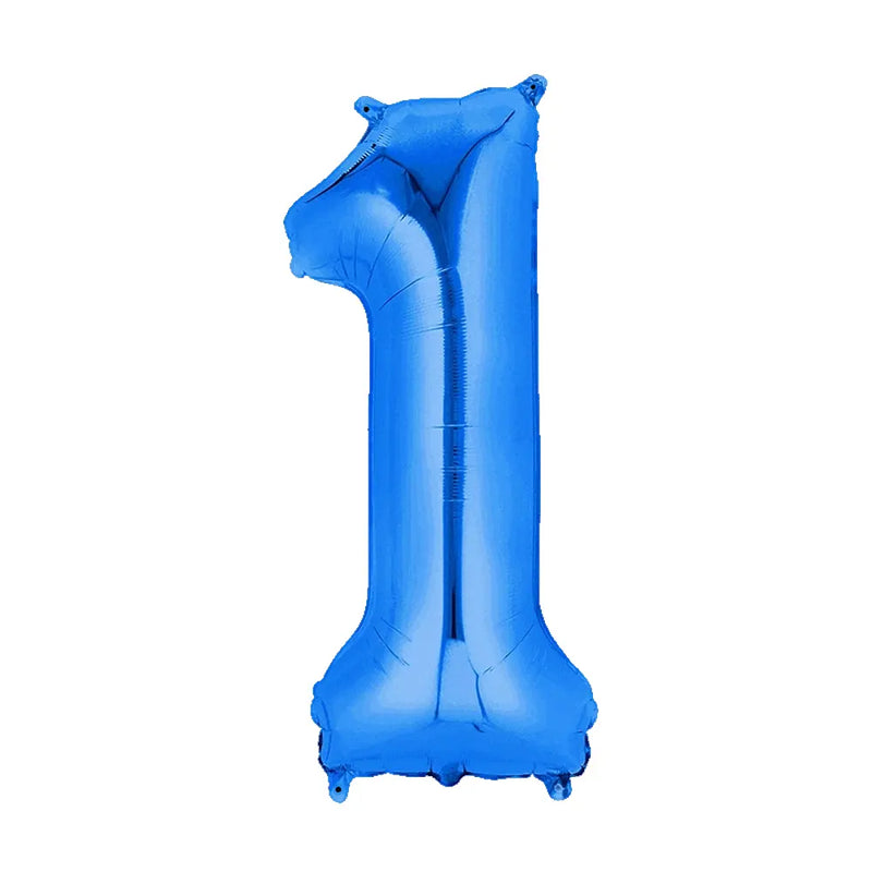 Ballon Chiffre 1 en Aluminium Bleu – 36cm