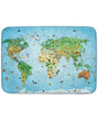 Tapis Rectangulaire Ultra Doux MAPPEMONDE 70x95 cm Un Amour de Tapis - Bleu