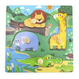 Viga Toys Puzzle à Boutons en Bois 12M+ - Animaux Sauvage