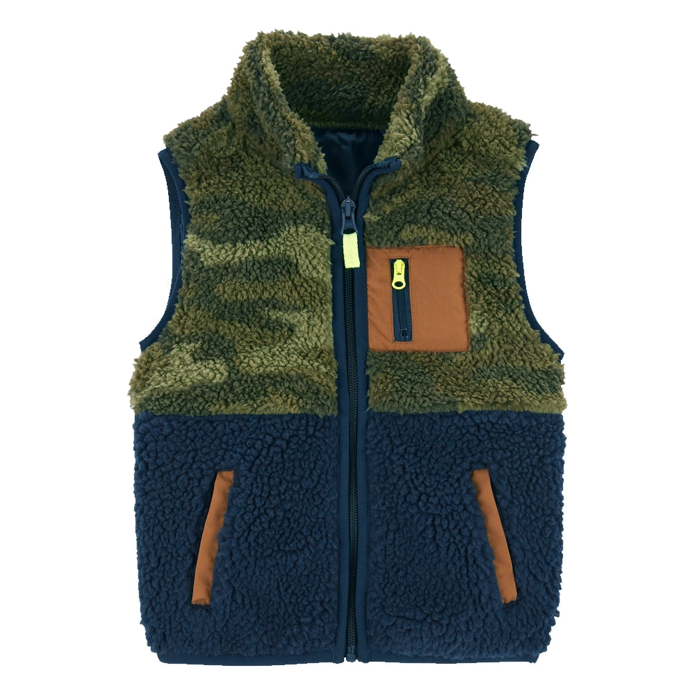 Gilet Sherpa Zippé Carter's - Bleu & Vert