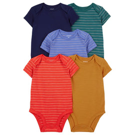 Lot de 5 Bodies à Manches Courtes Carter's - Multicolore