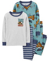 Pyjama 4 Pièces En Mélange De Coton Pizza Carter's - Bleu & Gris