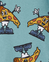 Pyjama 4 Pièces En Mélange De Coton Pizza Carter's - Bleu & Gris