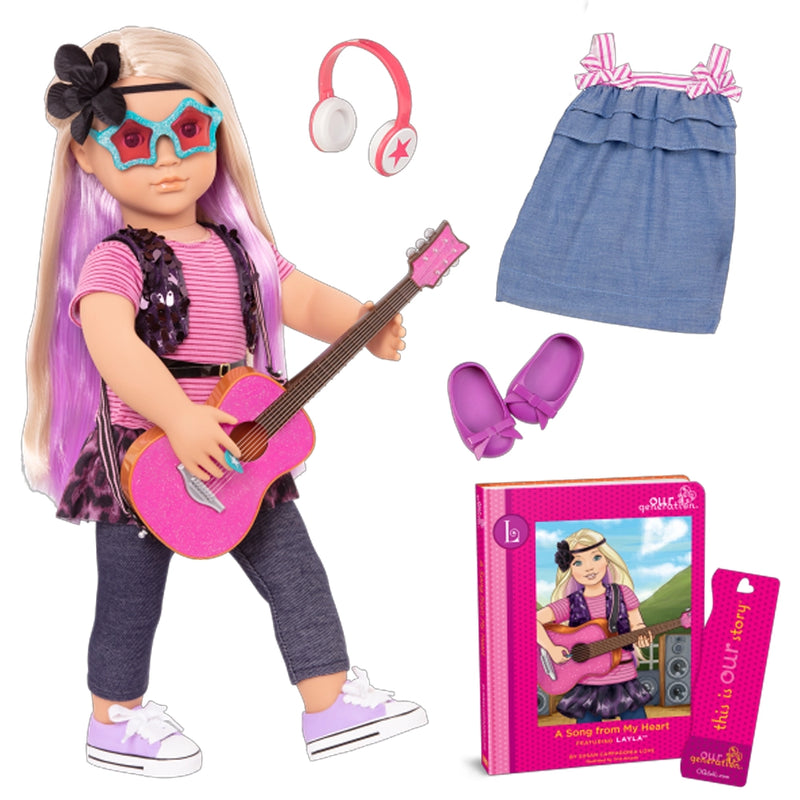 Our Generation Rock Doll & Storybook 46cm 3Y+ - Layla
