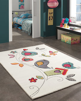 Tapis Rectangulaire Kids Oiseaux Un Amour de Tapis - Crème