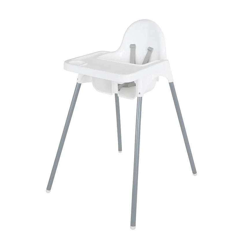 White High Chair with Tray & Safety Belt