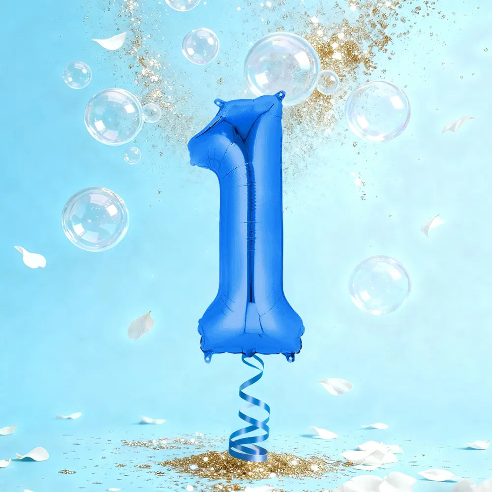 Blue Aluminum Number 1 Balloon – 36cm