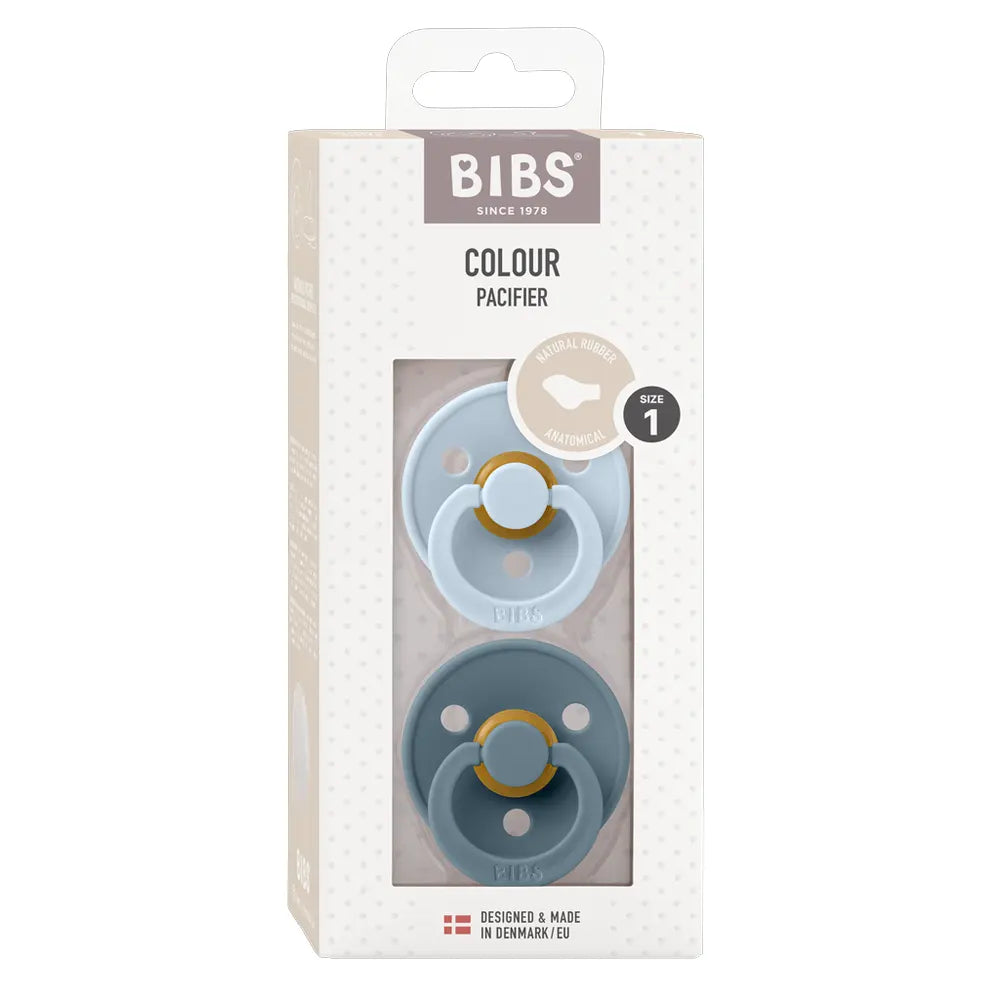BIBS Lot de 2 Sucettes Anatomiques - Baby Blue/Petrol