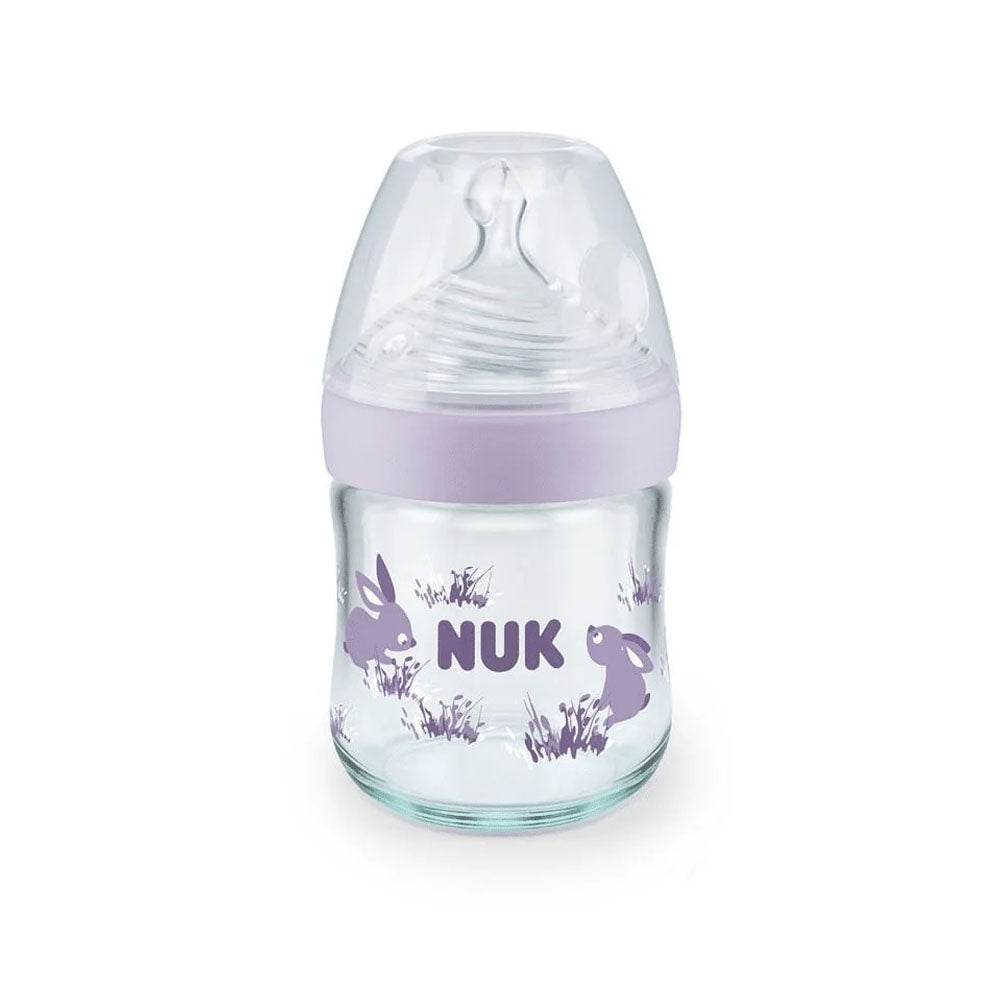 Biberon En Verre Nature Sens 120ml NUK - Mauve