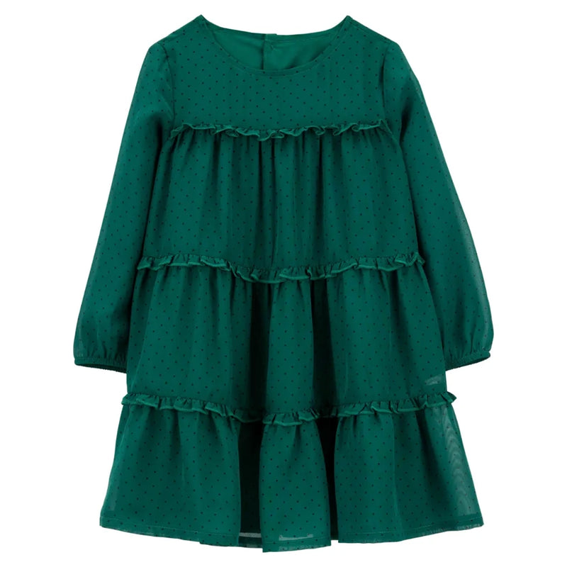 Carter's Chiffon Crepe Dress - Green