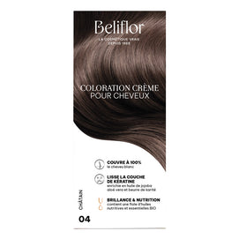 Beliflor Unidose Coloration Crème pour Cheveux 120ml -  N° 04 Châtain