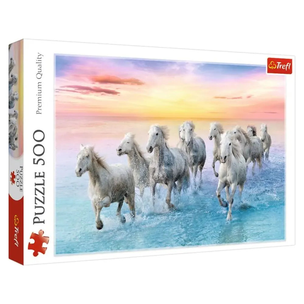 Trefl Puzzle de Chevaux Blancs au Galop 500 Pièces - 10A+