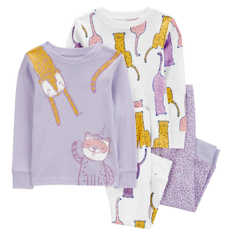 Pyjama 4 Pièces en Coton Bébé Carter's - Violet & Blanc