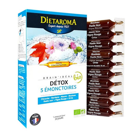 Dietaroma Détox 5 Émonctoires Bio - 20 Ampoules