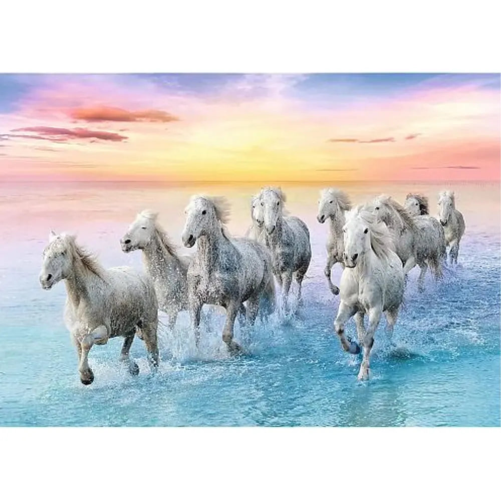 Trefl Puzzle de Chevaux Blancs au Galop 500 Pièces - 10A+