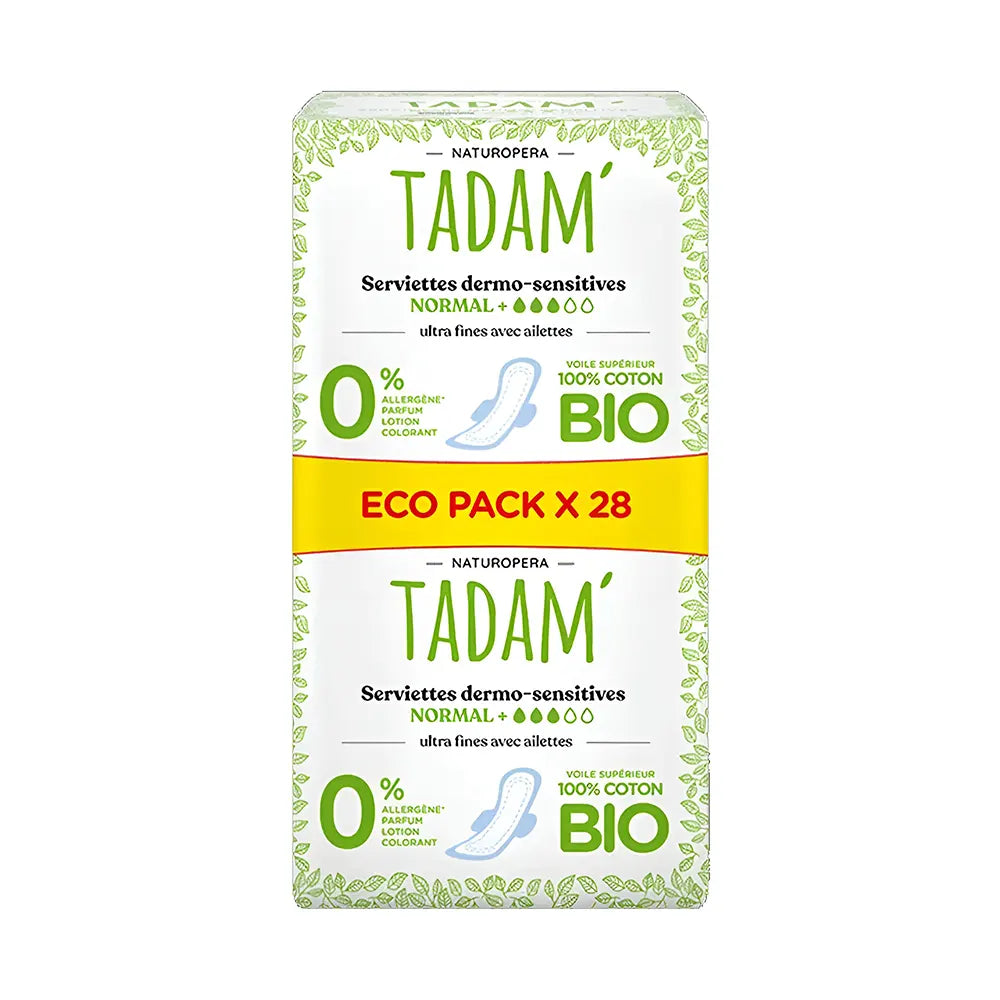 Tadam' Naturopera Serviettes Dermo-Sensitives Eco Pack - Normal+ 28 Unités