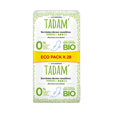 Tadam' Naturopera Serviettes Dermo-Sensitives Eco Pack - Normal+ 28 Unités