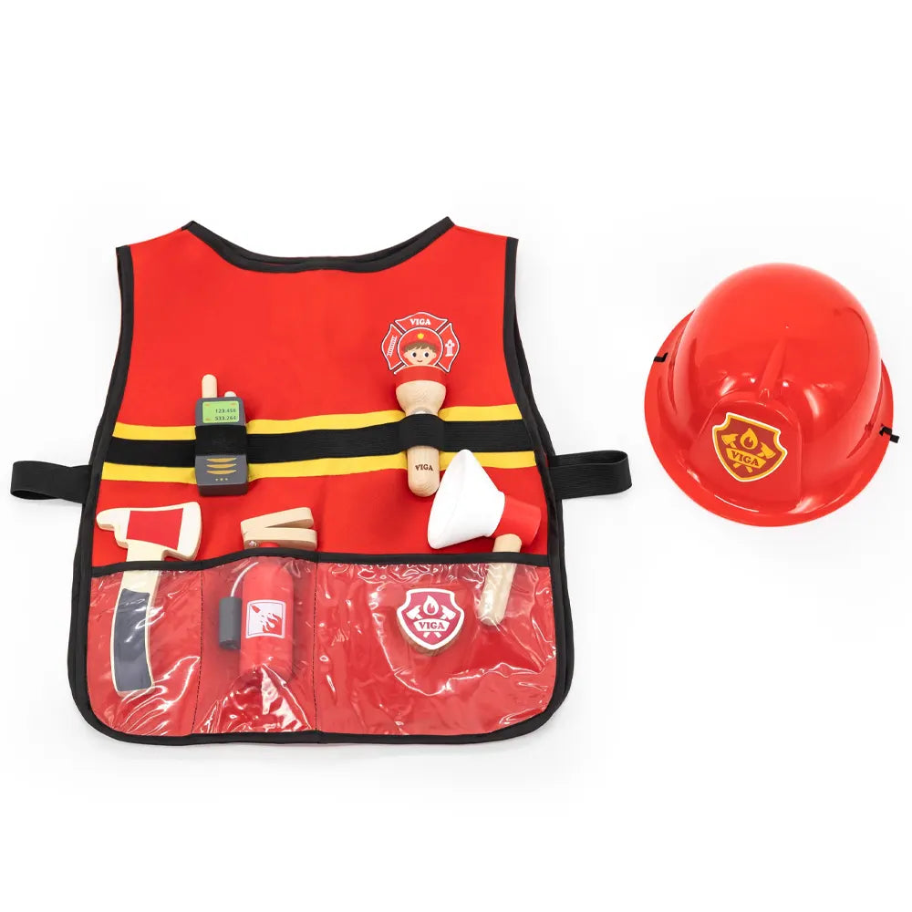 Viga Toys 8-Piece Children's Firefighter Set - 3A+