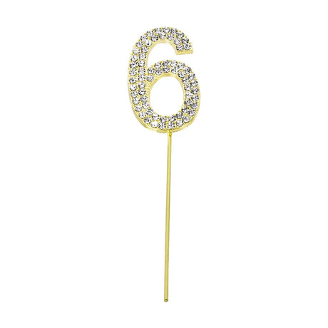 Cake Topper Chiffre 6 Doré