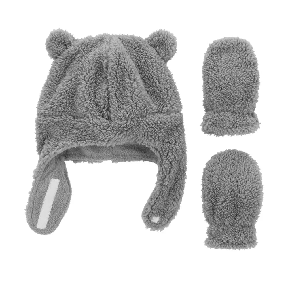 Ensemble Bonnet & Moufles Sherpa Carter's - Gris