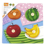 Viga Toys Puzzle à Boutons en Bois 12M+ - Fruits