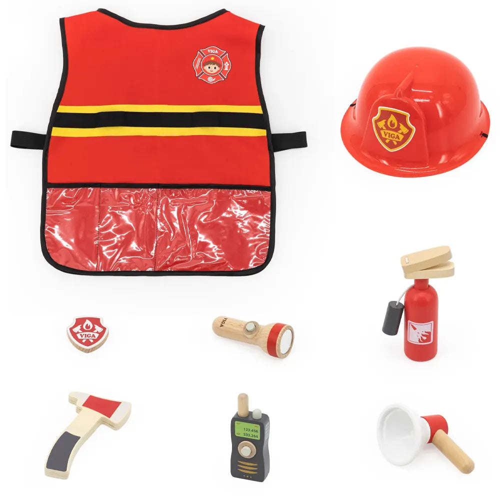 Viga Toys 8-Piece Children's Firefighter Set - 3A+