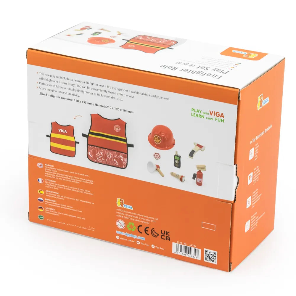 Viga Toys 8-Piece Children's Firefighter Set - 3A+