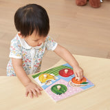 Viga Toys Puzzle à Boutons en Bois 12M+ - Fruits