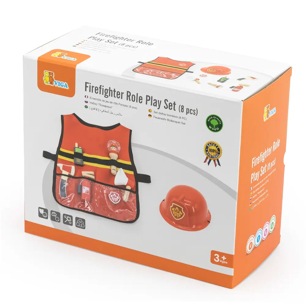 Viga Toys 8-Piece Children's Firefighter Set - 3A+