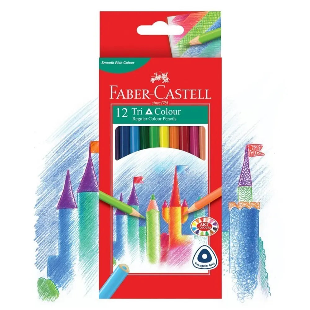 Faber-Castell Boîte de 12 Crayons Couleurs Tri Colour