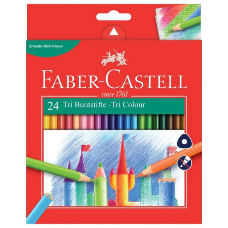 Faber-Castell Boîte de 24 Crayons Couleurs Tri Colour