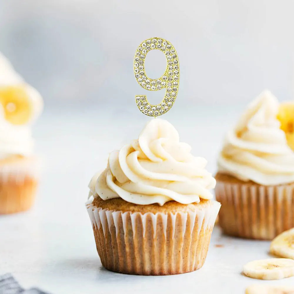 Topper para Tarta Número 9 Dorado