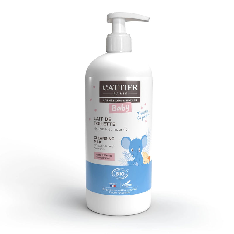 Lait de Toilette Bébé Bio Cattier Visage et Corps - 500ml
