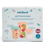Miniland Set 6 Pots de Conservation - Multicolore