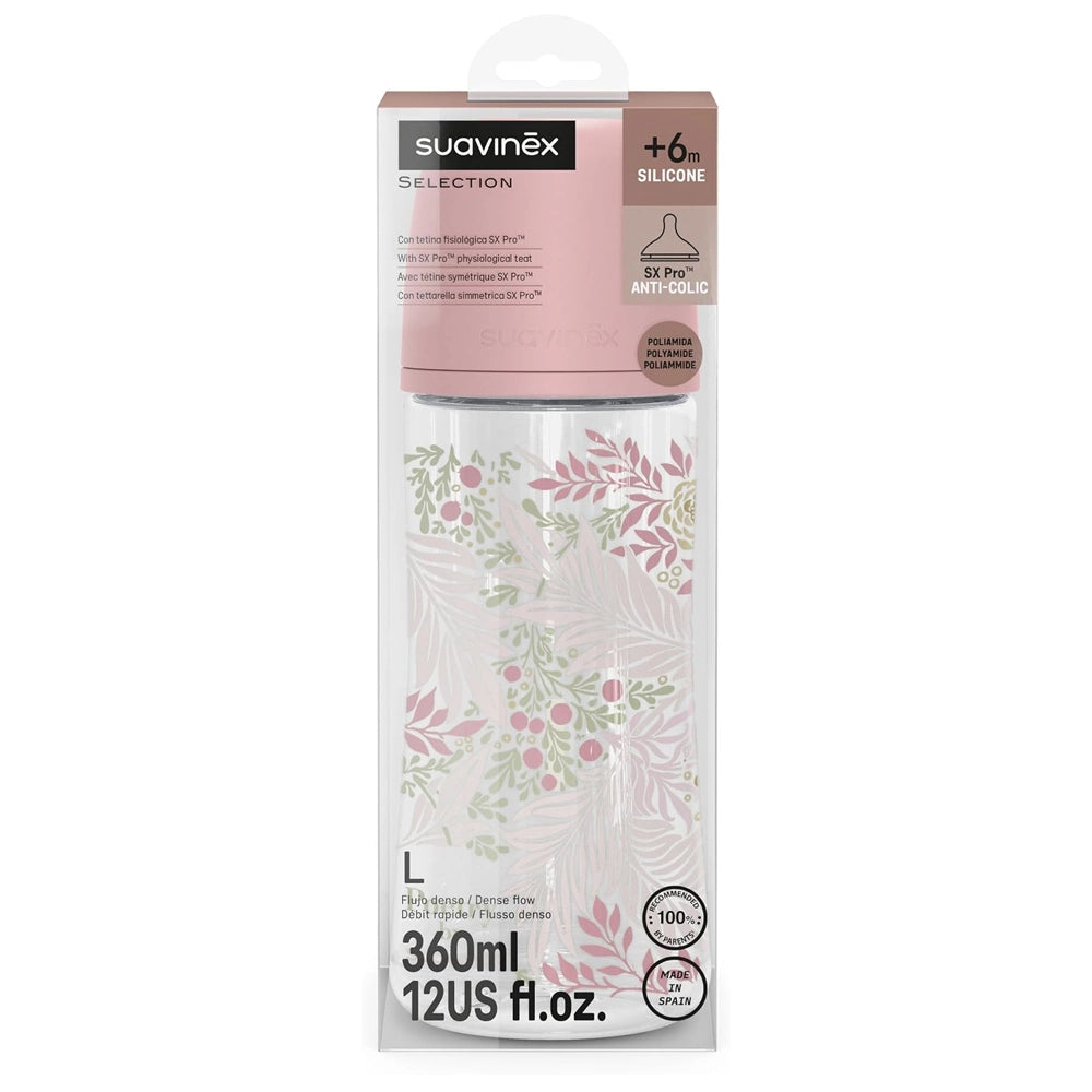 Suavinex Biberon SX Pro Physiologique Débit Lent 360ml - Rose