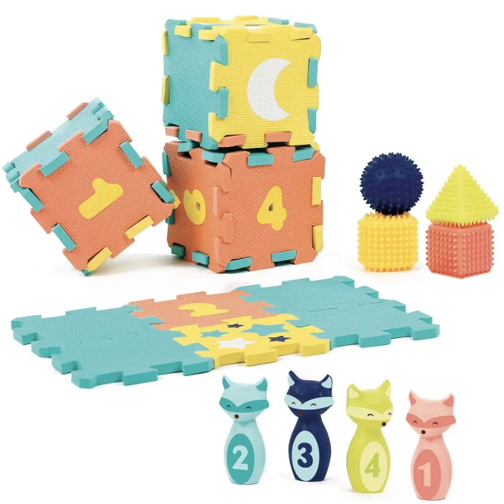 Ludi Coffret D'activité Tapis Quilles Et Formes - 10m+