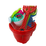 Seau de Plage avec Accessoires Multicolores - Rouge