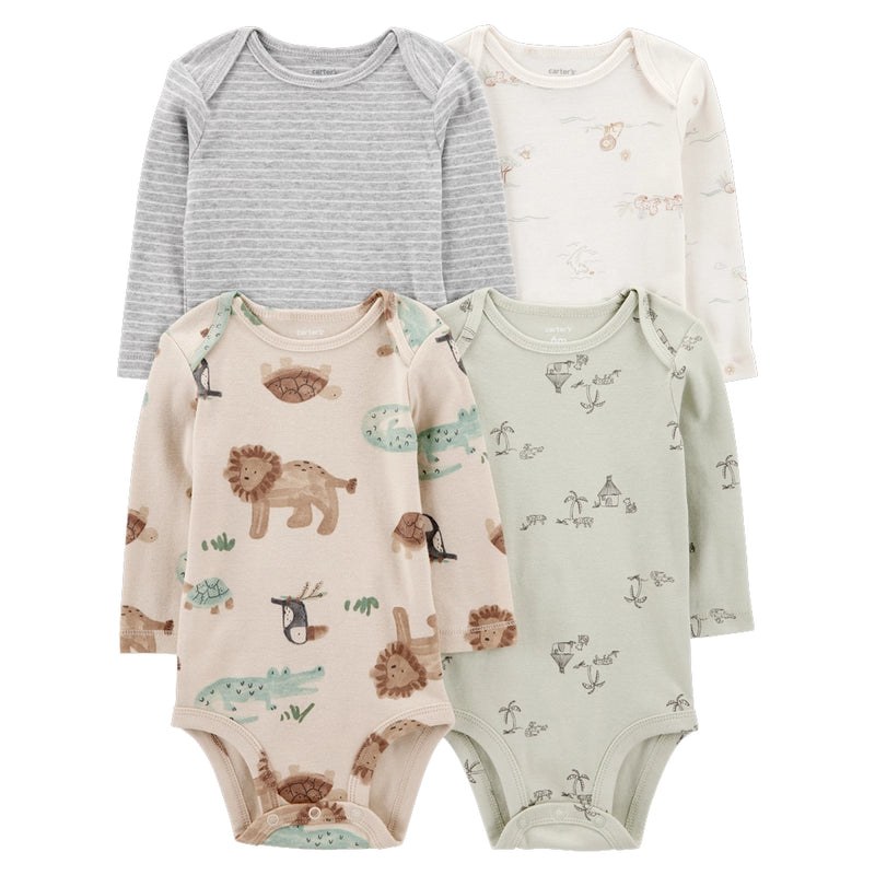 Lot de 4 Bodies à Manches Longues en Coton Garçon Carter's