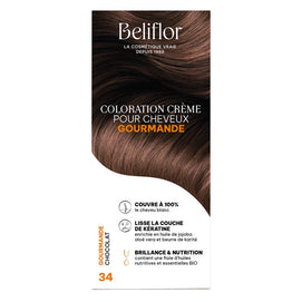 Beliflor Unidose Coloration Crème pour Cheveux 120ml -  N° 34 Gourmande Chocolat