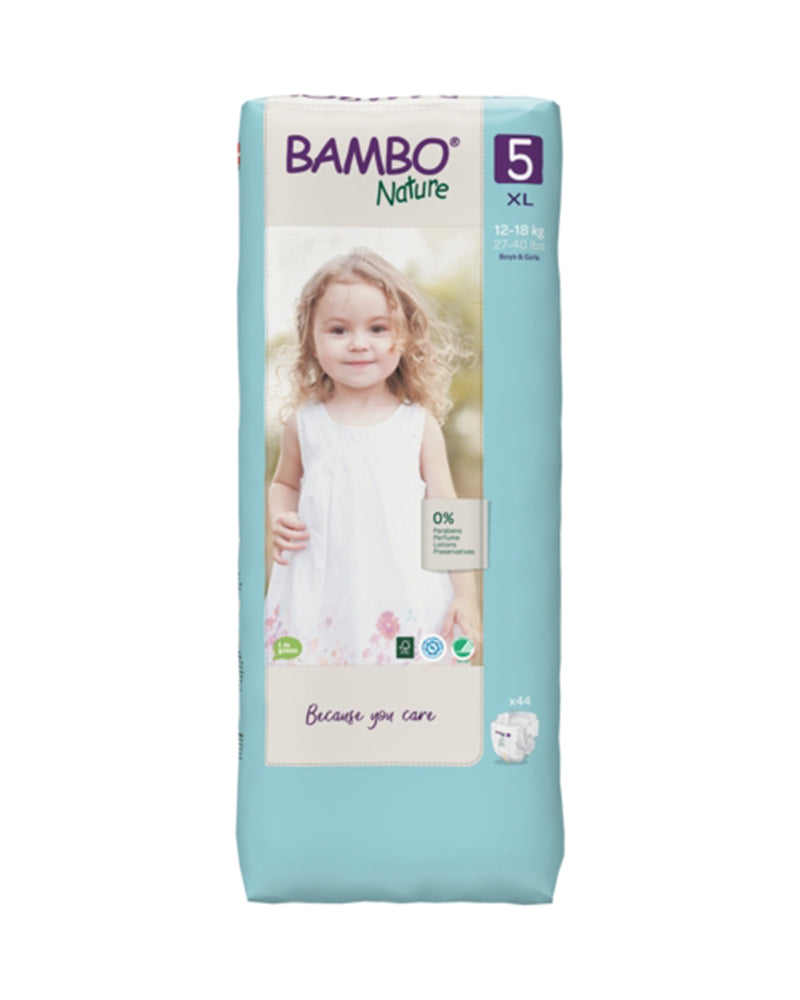 Couches Bambo Nature Taille 5 (12-18kg) 44 unités