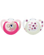 Lot de 2 Sucettes Star Night & Day NUK 0-6M - Rose