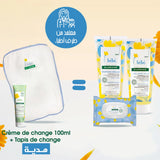 Oferta: Klorane Bebé Gel de baño + Champú desenredante + Toallitas limpiadoras = Crema para el cambio de pañal + Cambiador de regalo